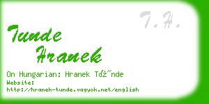 tunde hranek business card